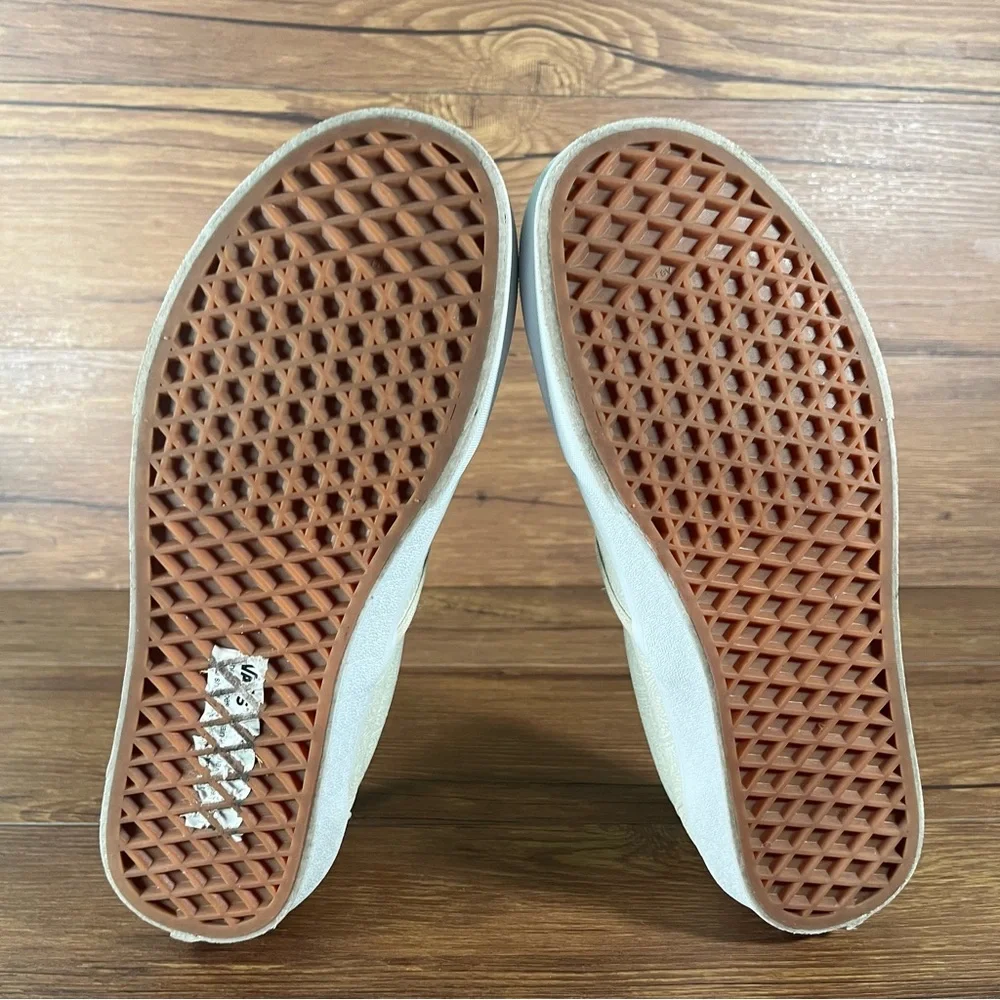 VANS Paisley Tan Leather Slip-On Shoes Sneakers Women’s Size 8.5 - Picture 8 of 11